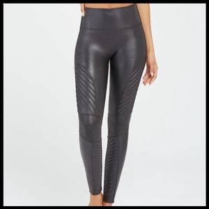 Spanx Faux Leather Moto Leggings